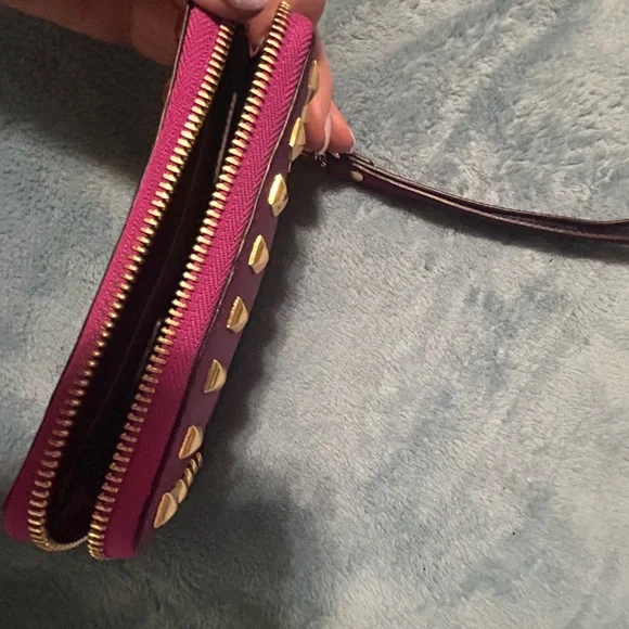 Gorgeous Michael Kors Purple Wristlet with gold studs accents - Picture 9 of 10